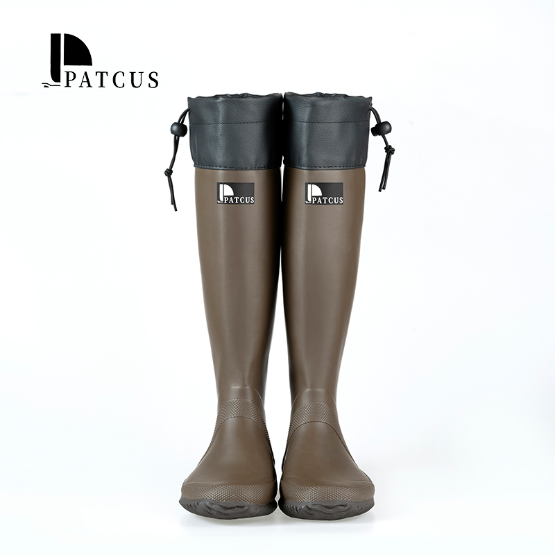 Botas de látex impermeáveis femininas