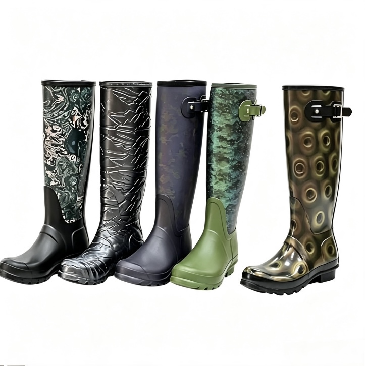 Botas de chuva Patcus masculinas, até o joelho, com relevo 3D
